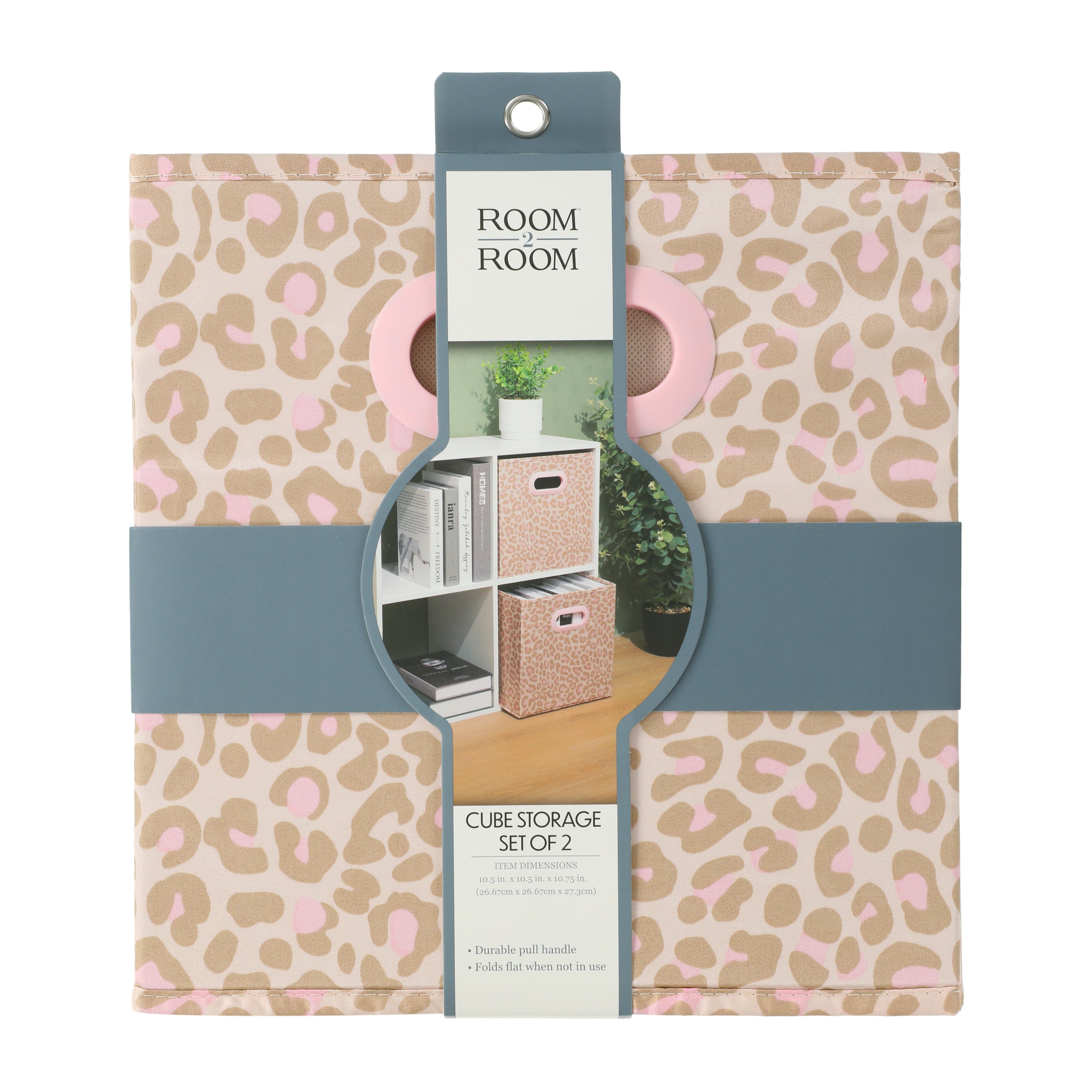 Cheetah Print Cube Storage Bins 2-Pack
