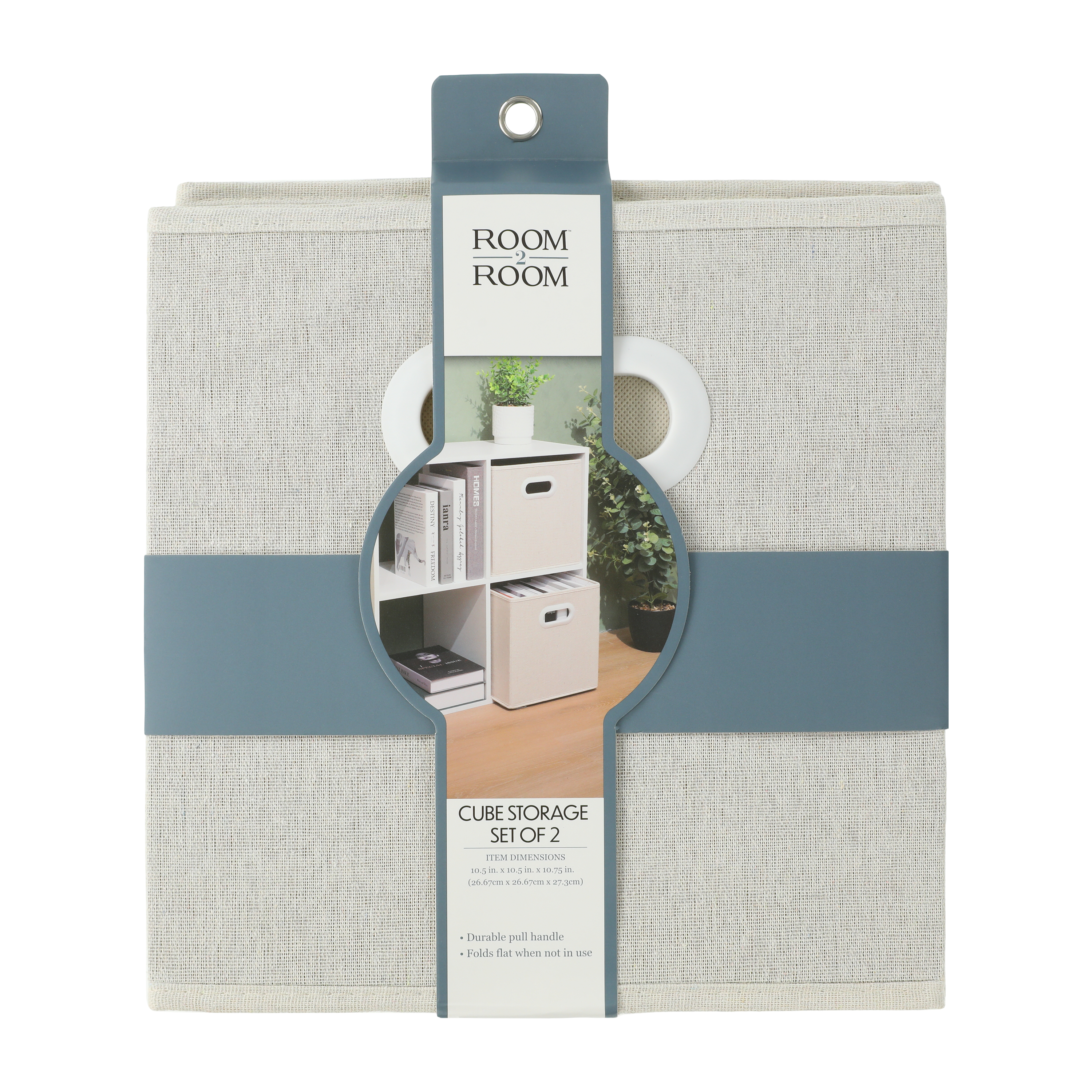 Linen Cube Storage Bins 2-Pack
