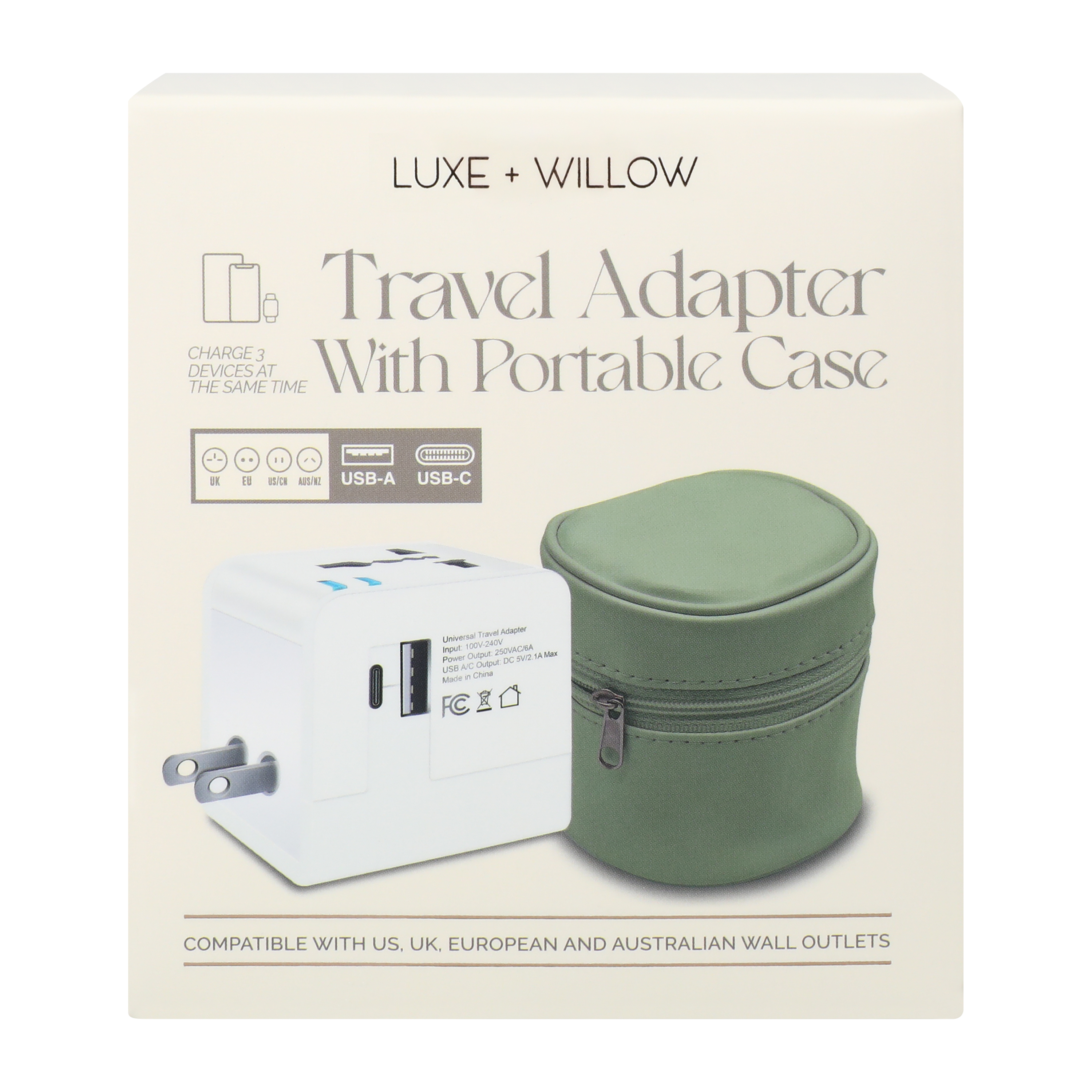Travel Adapter With Portable Case