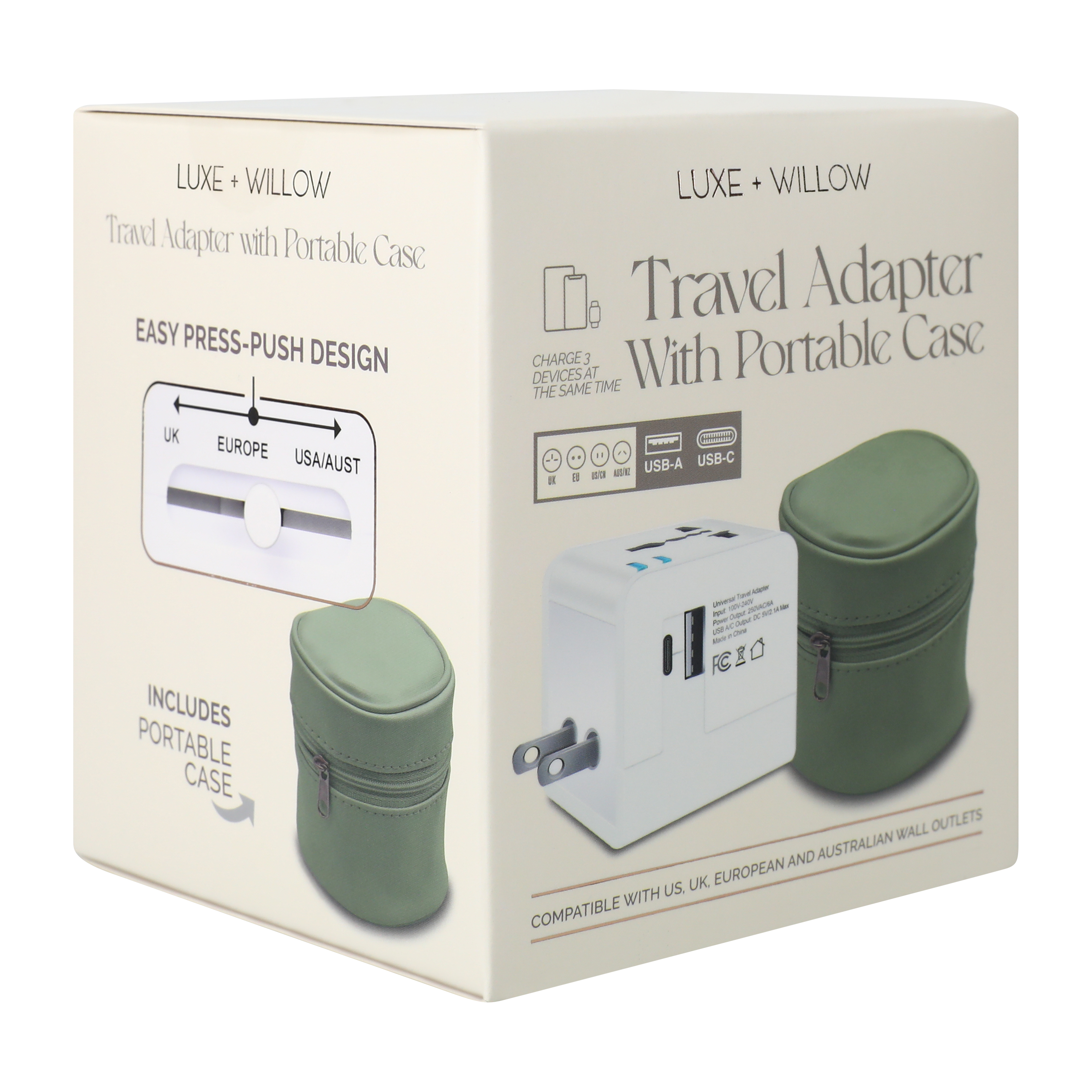 Travel Adapter With Portable Case