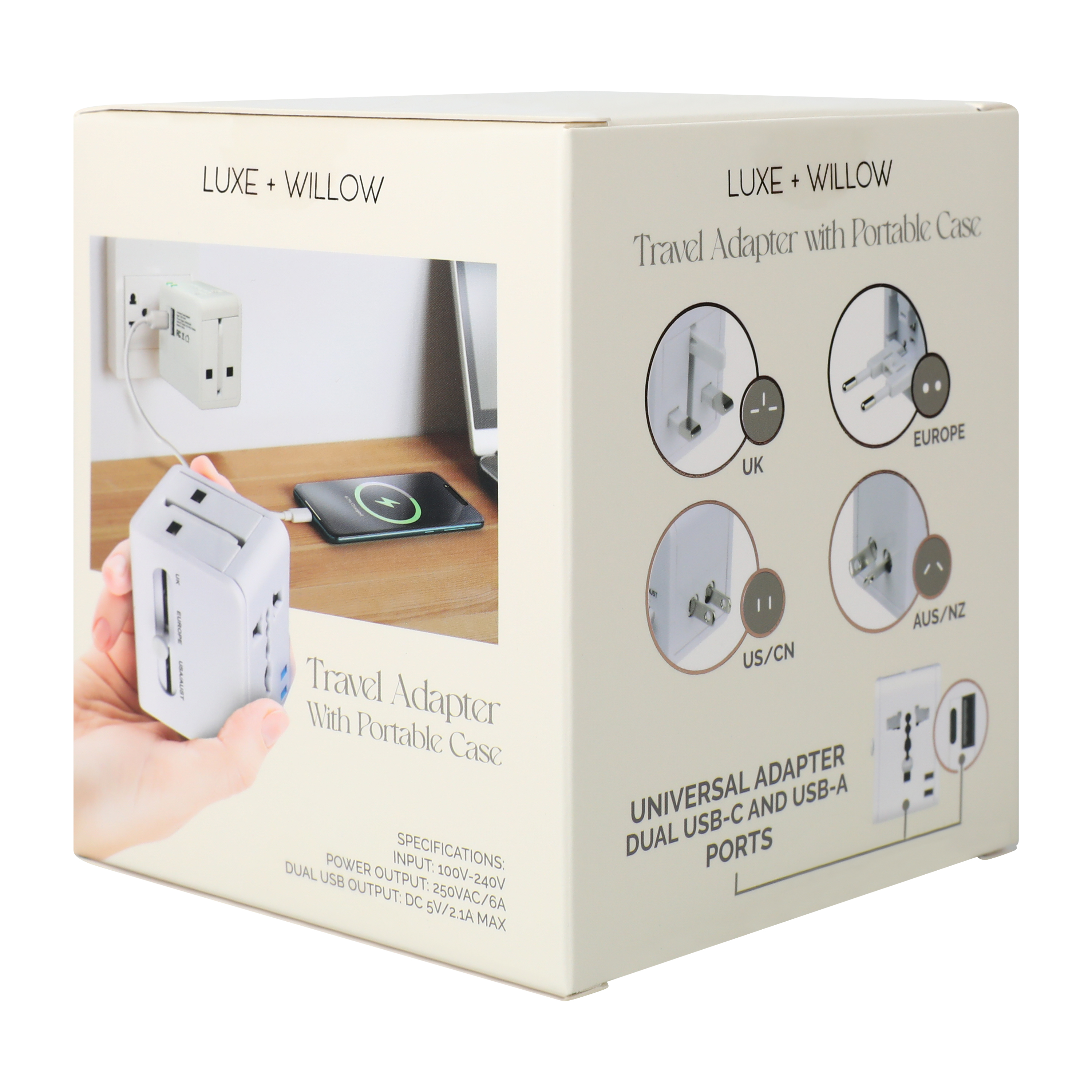 Travel Adapter With Portable Case