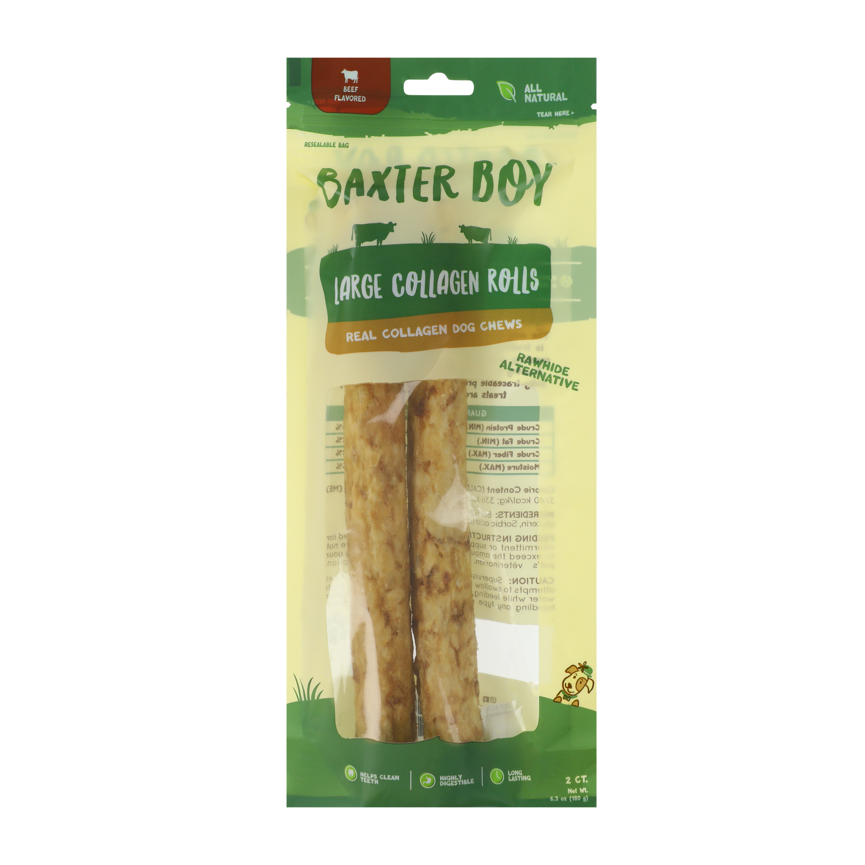 Baxter Boy™ Beef Large Collagen Rolls Dog Chews 2-Pack 4.3oz