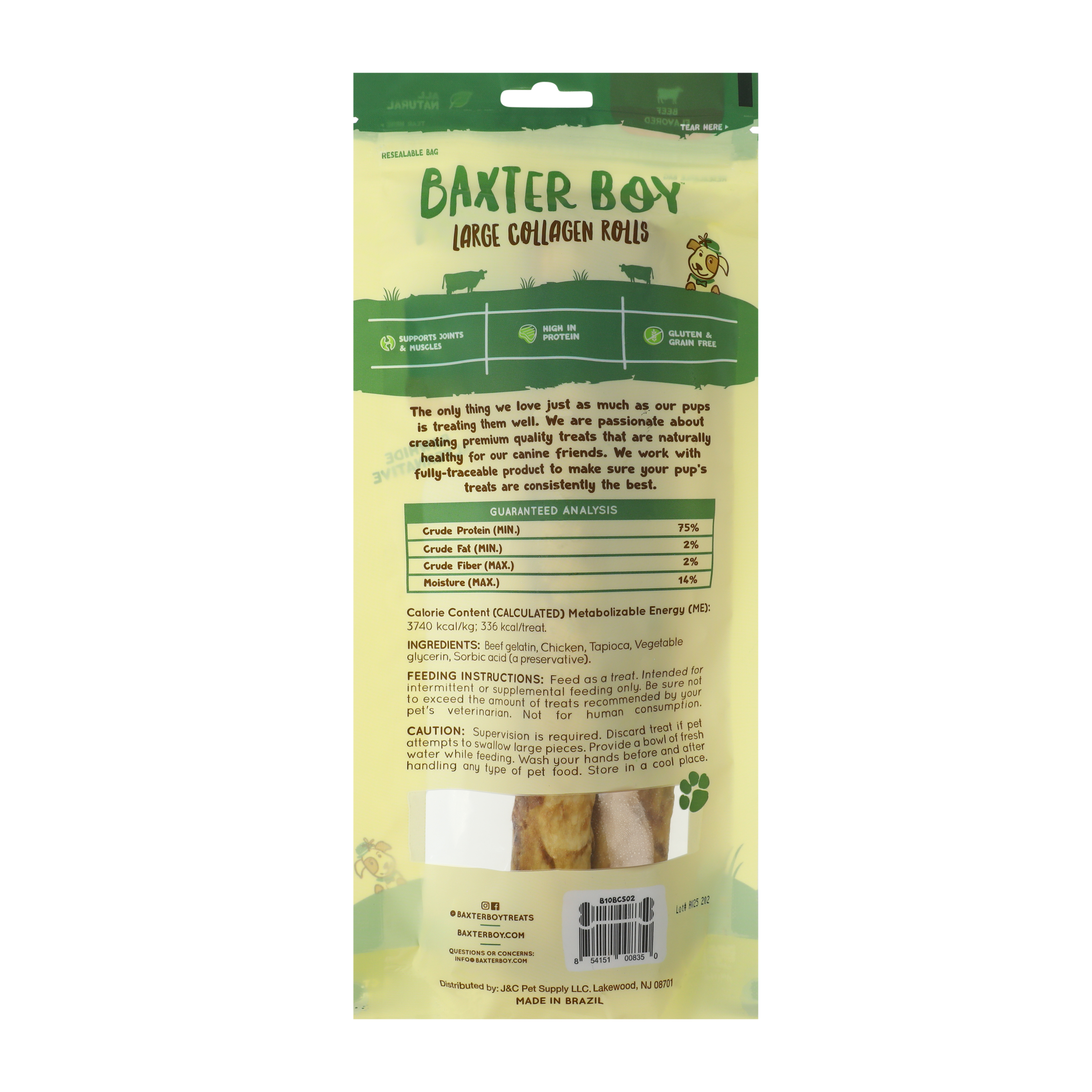 Baxter Boy™ Beef Large Collagen Rolls Dog Chews 2-Pack 4.3oz