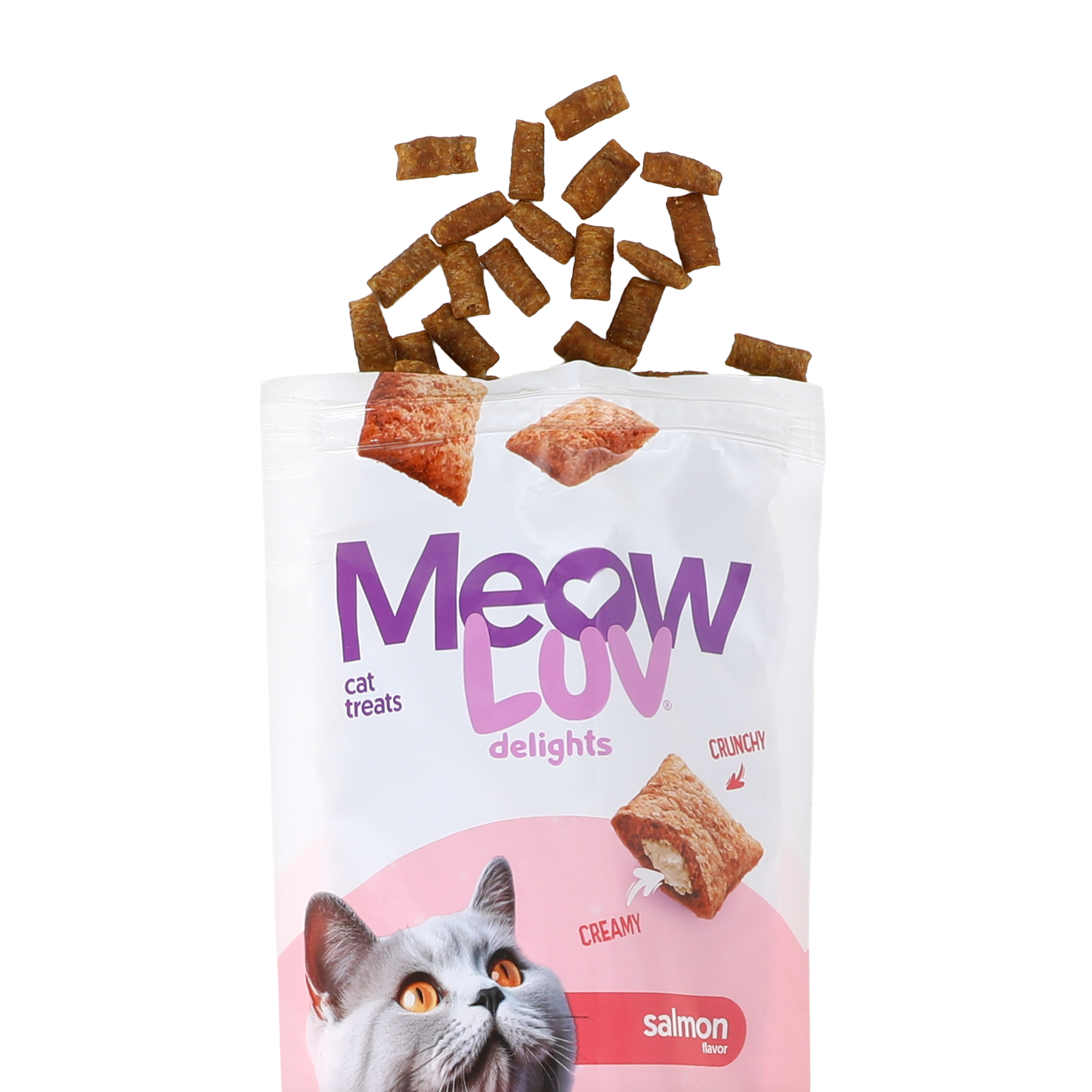 Meow Luv Delights Salmon Flavored Cat Treats 3oz