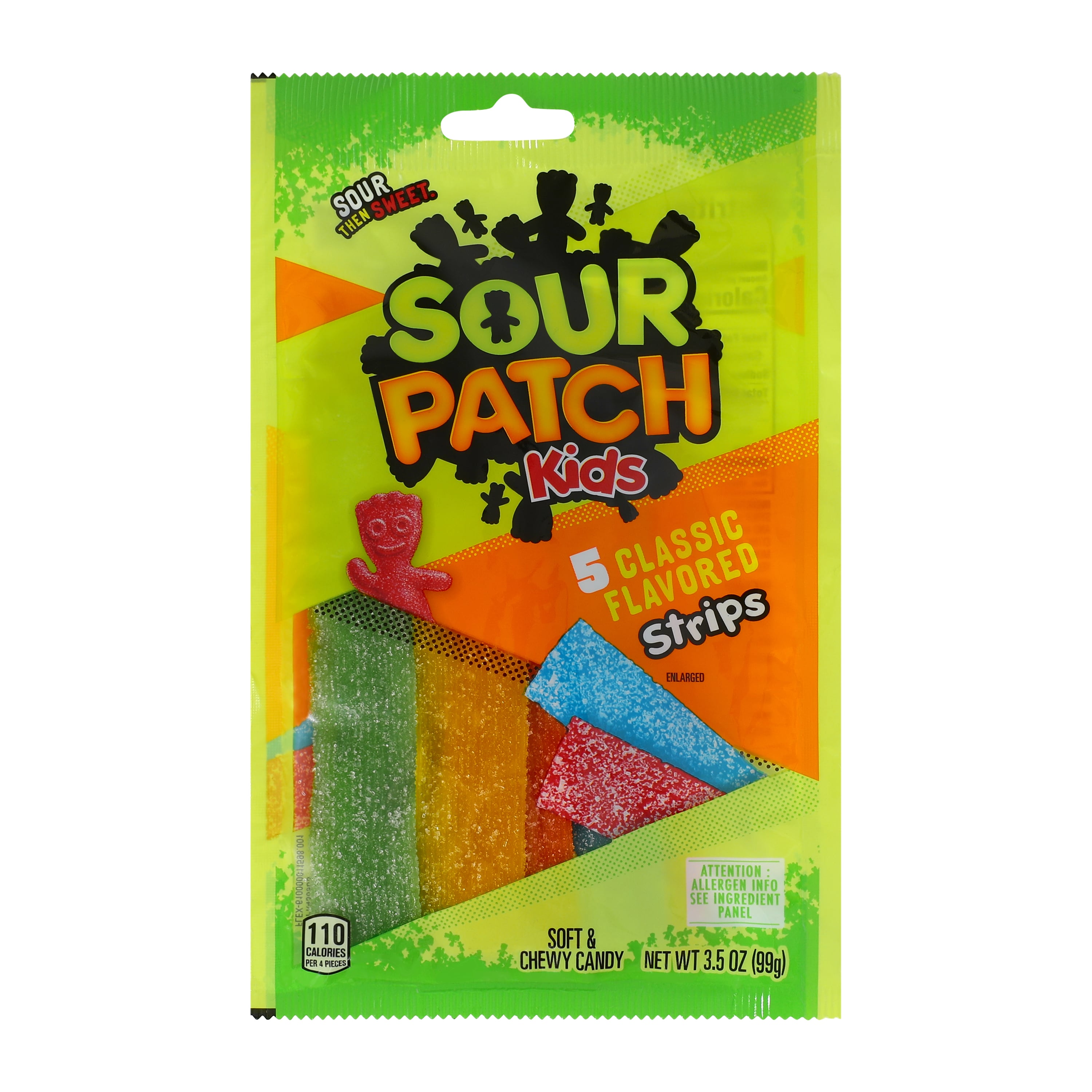 Sour Patch Kids 5 Classic Flavored Strips Candy 3.5oz