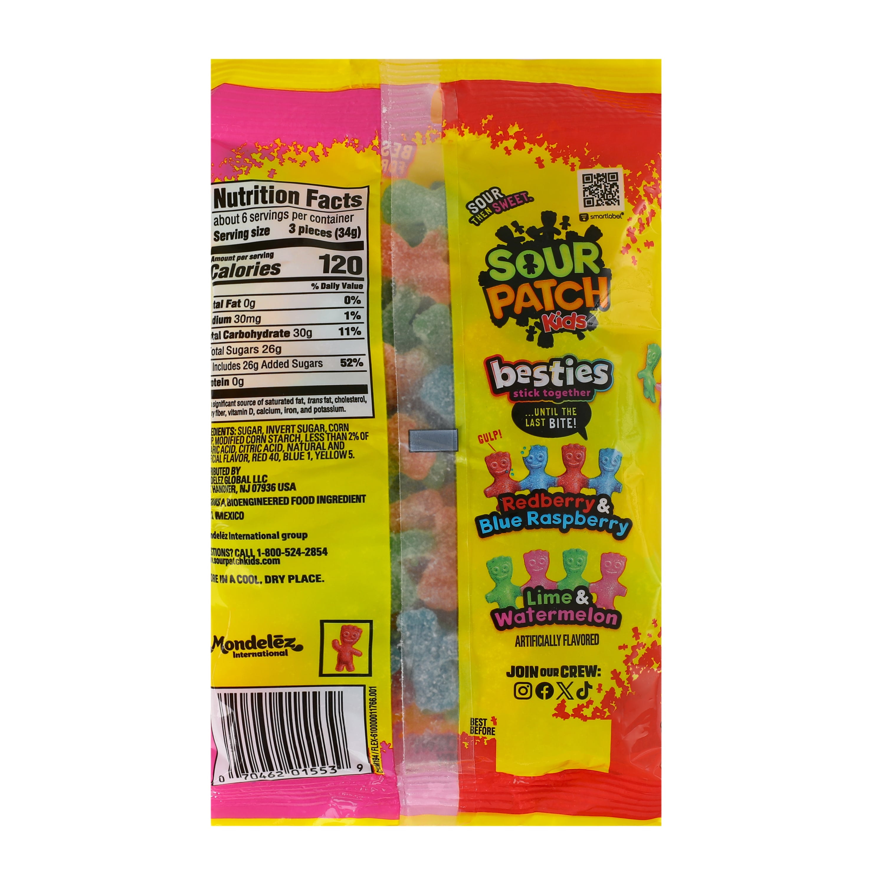 Sour Patch Kids Besties Stick Together Candy 7.1oz