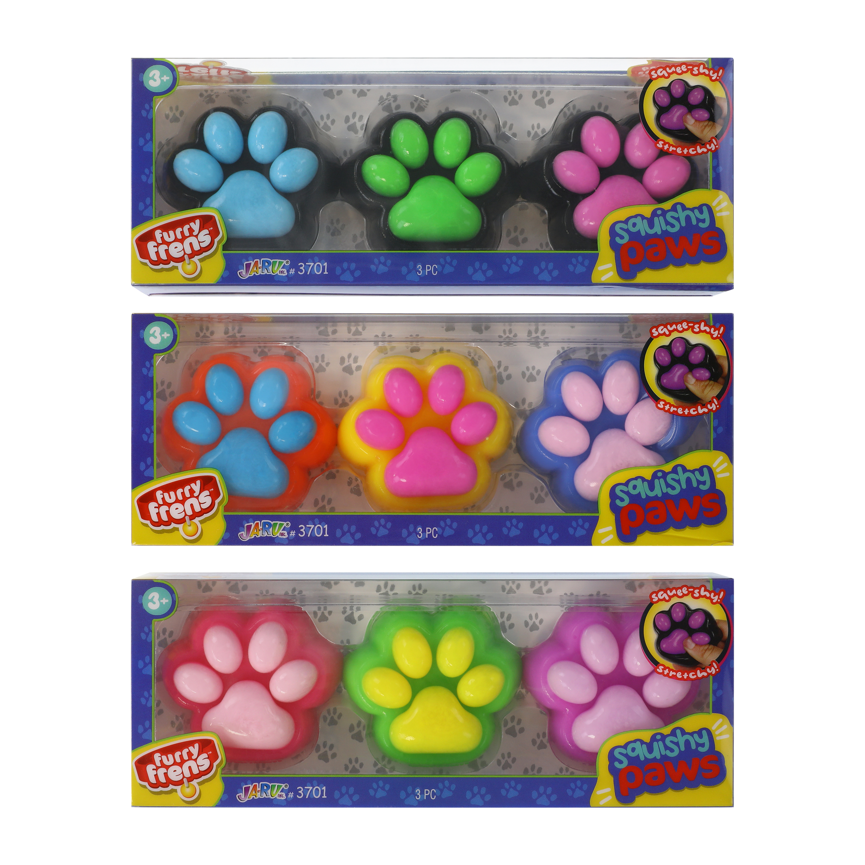 Furry Frens™ Squishy Paws Toy 3-Pack