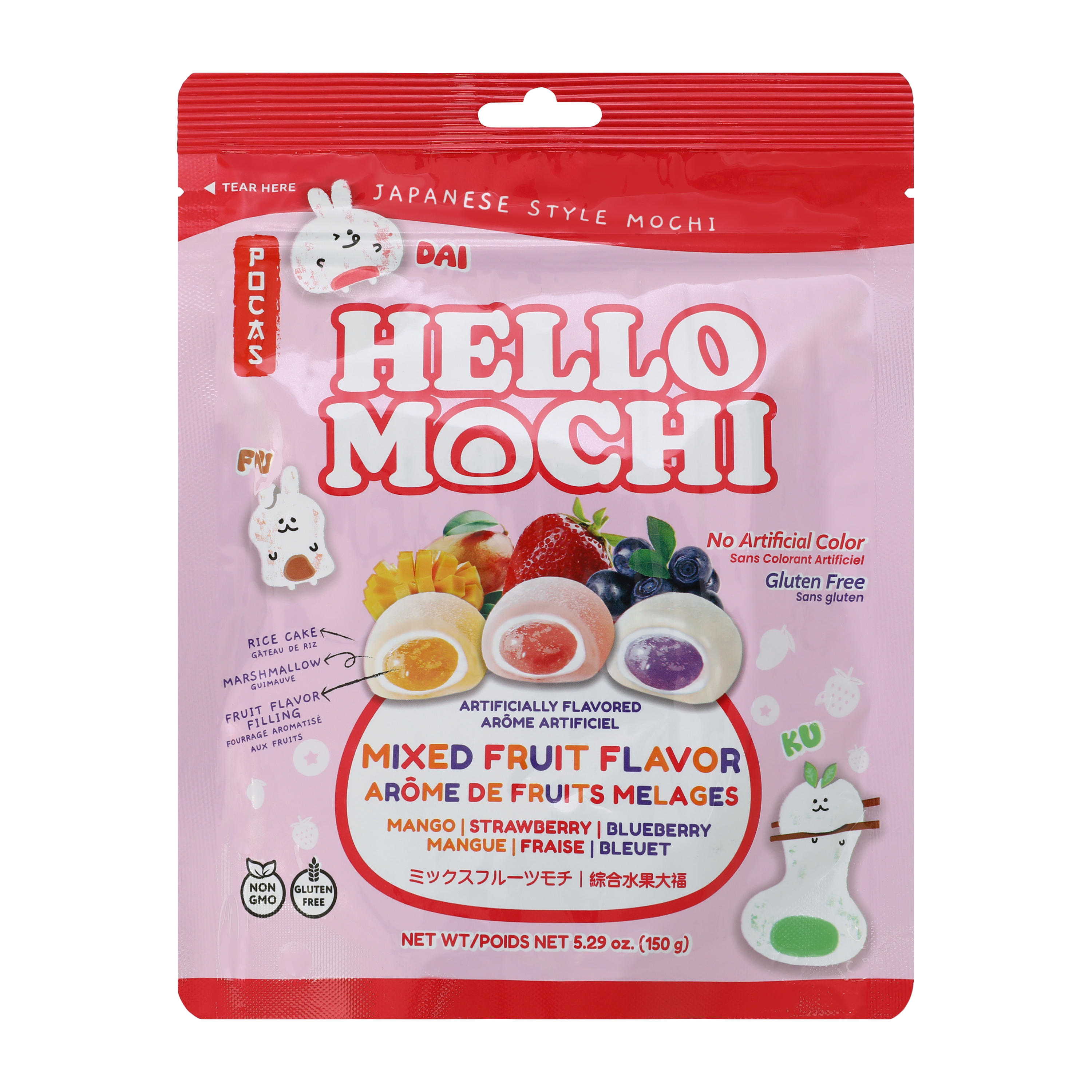 Pocas Hello Mochi Mixed Fruit Flavor Mochi 5.2oz | Five Below