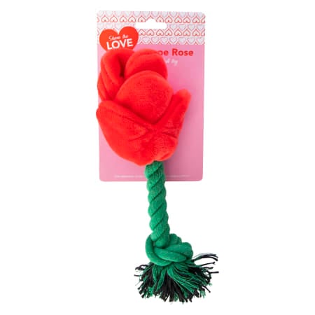 valentine rose rope dog toy 10in | Five Below
