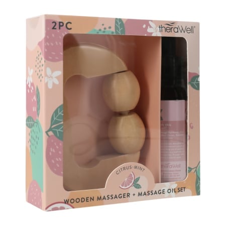 therawell® wooden massager & massage oil set 2-piece | Five Below
