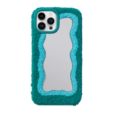iPhone 15 Plus/14 Pro Max fuzzy phone case with mirror | Five Below iPhone 15 Plus/14 Pro Max fuzzy phone case with mirror | Five Below