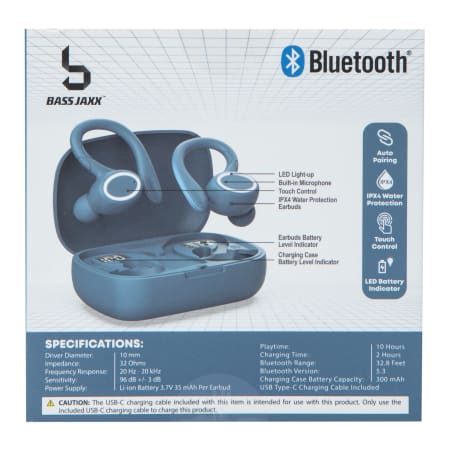 Water-Resistant Bluetooth® LED Earbuds With Microphone & Sport