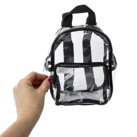 clear mini backpack in store Lila's Backpacks Functional Storage  Features one main compartment for larger items and a front zippered pocket to keep smaller essentials like keys UEASE Clear Mini Backpack for