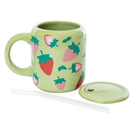 Printed Ceramic Sipper Mug With Lid | Five Below