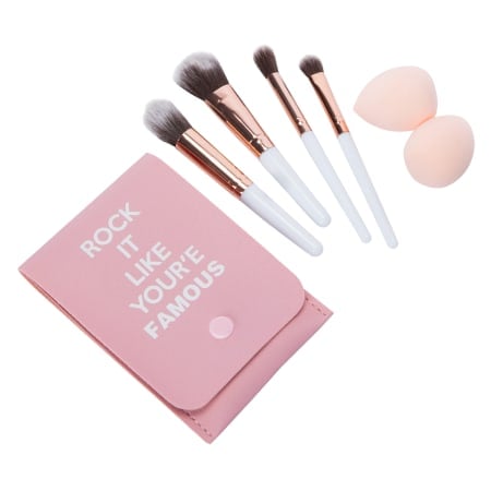 Mini Makeup Brush Travel Set With Pouch 7-Piece | Five Below