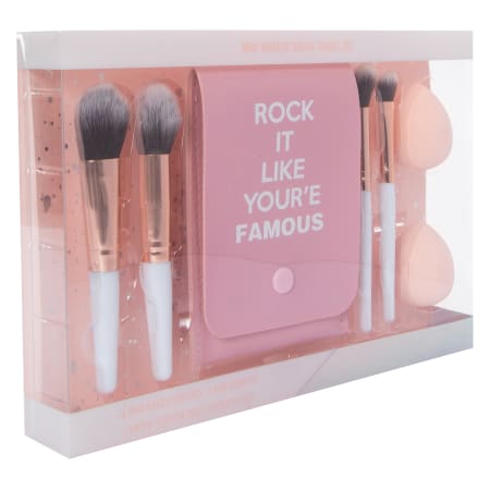 Mini Makeup Brush Travel Set With Pouch 7-Piece | Five Below