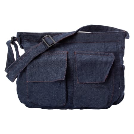 Denim Messenger Bag 12.5in x 14in | Five Below