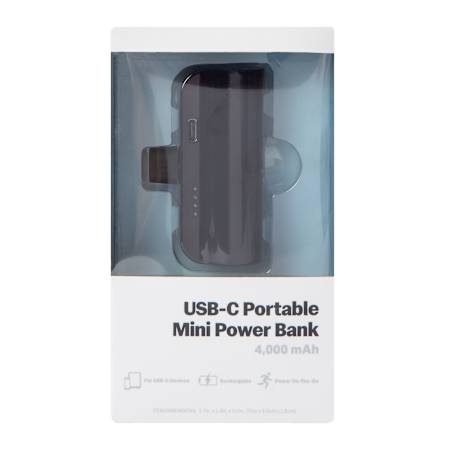 USB-C Portable Mini Power Bank 4000mAh | Five Below