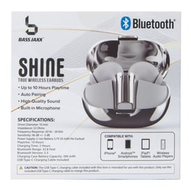 Shine Chrome Bluetooth® Wireless Earbuds With Mic | Five Below