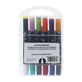 Dual-Tip Glitter Markers 12-Pack | Five Below