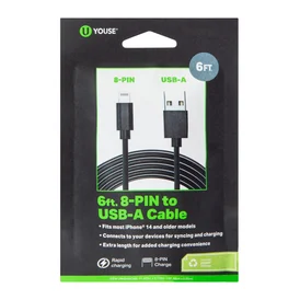 6ft Premium 8-Pin To USB-A Charging Cable