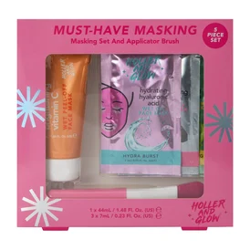 Holler & Glow Must-Have Masking Set And Applicator Brush 5-Piece