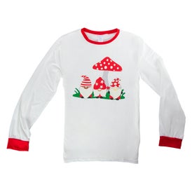 Young Men's Mushroom Gnomes Pajama Top