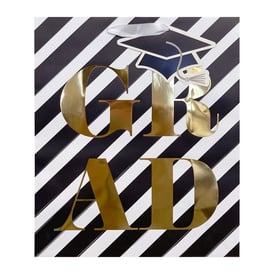 Large Graduation Print Gift Bag 12.75in x 10.375in