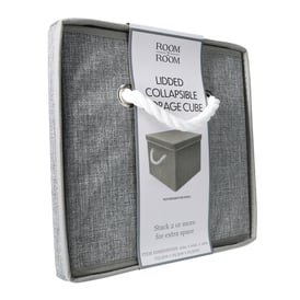 Collapsible Fabric Storage Cube With Rope Handles 10in