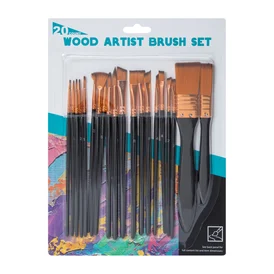 Wood Artist Brush Set 20-Count | Five Below