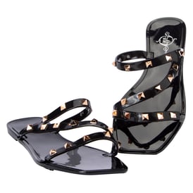 Ladies Nude Studded Strappy Sandals