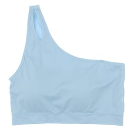 Blue Cutout One-Shoulder Sports Bra