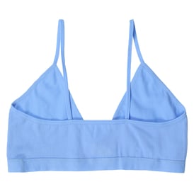 Blue Ribbed Cut-Out Bralette