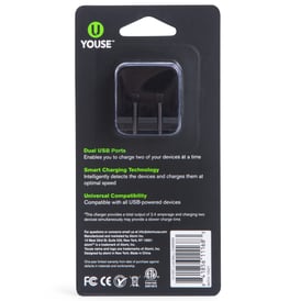U Youse™ 2.4 Amp Dual USB Wall Charger