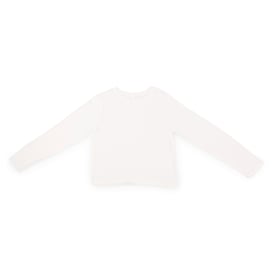 Juniors Long Sleeve Crop Top - White