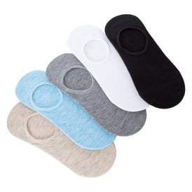 5-Pack Ladies No-Show Sneaker Socks - Solid