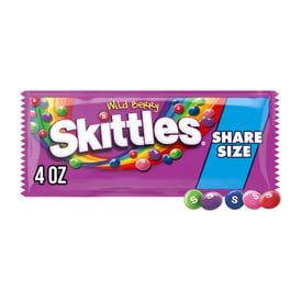 SKITTLES Wild Berry Chewy Candy, Share Size, 4 oz Bag
