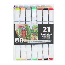 Double-Sided Illustration Markers 21-Pack