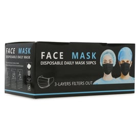 black 3-layer disposable face masks 50-count | Five Below