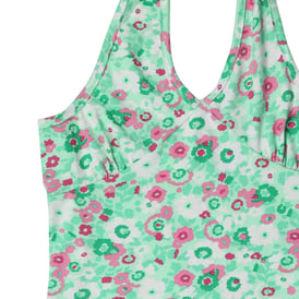 Green Floral Halter Dress