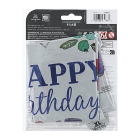 INFLATED Happy Birthday Floral Foil Heart Balloon 18in
