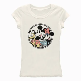 Juniors Retro Disney Mickey And Friends Graphic Tee