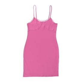Juniors Pink Lace Trim Dress