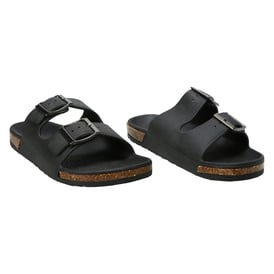 Men's Black Double Buckle Sandals