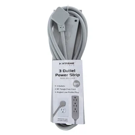 Low Profile Extension Cord With 3-Outlet Power Strip 8ft
