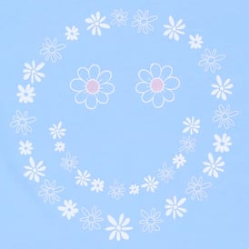Juniors Cropped Floral Happy Graphic Tee