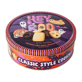 Halloween Hey Boo Traditional Style Butter & Chocolate Cookies Tin