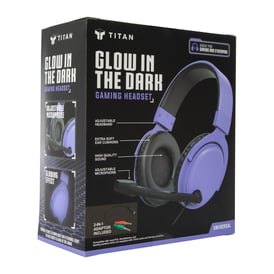 Glow in The Dark Wired Gaming Headset - Purple