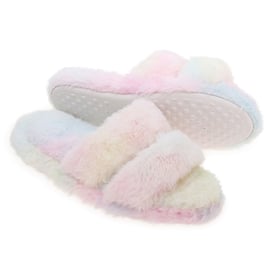 Ladies Faux Fur Slippers - Tie Dye
